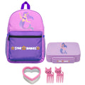 Star Babies 16-Inch Little Mermaid Themed Children's Backpack with Adjustable Shoulder Strap for Hiking Large with Bento Lunch Box with 4 Compartments, BPA Free, Leak-Proof, Toddler-Friendly, 3 Years+ size ,Pack of 2