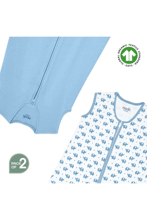 MOON Organic Sleepsack -Elephant and Blue L