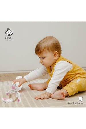MOON Handcrafted Crochet  Toy with Cuddle Ring -Bunny
