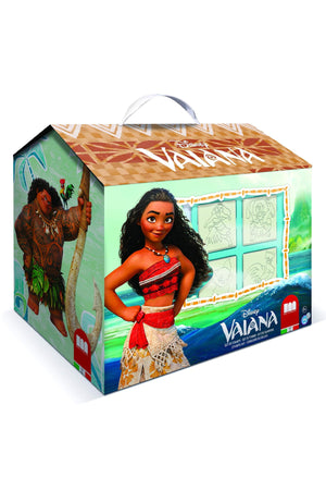 Multiprint Moana House – Creative Stamping & Coloring Set for Kids – Includes 7 Wooden Stamps, Washable Ink, 7 Markers, Drawing Book & More – Made in Italy