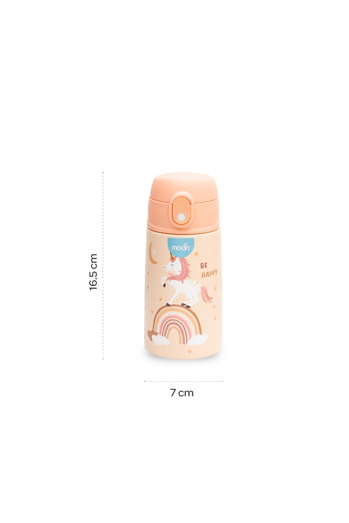 MOON Kids Insulated Water Bottle – BPA Free,Leak Proof Sipper for Toddlers – Eco-Friendly – Stays Cold or Warm for Hours -Rainbow
