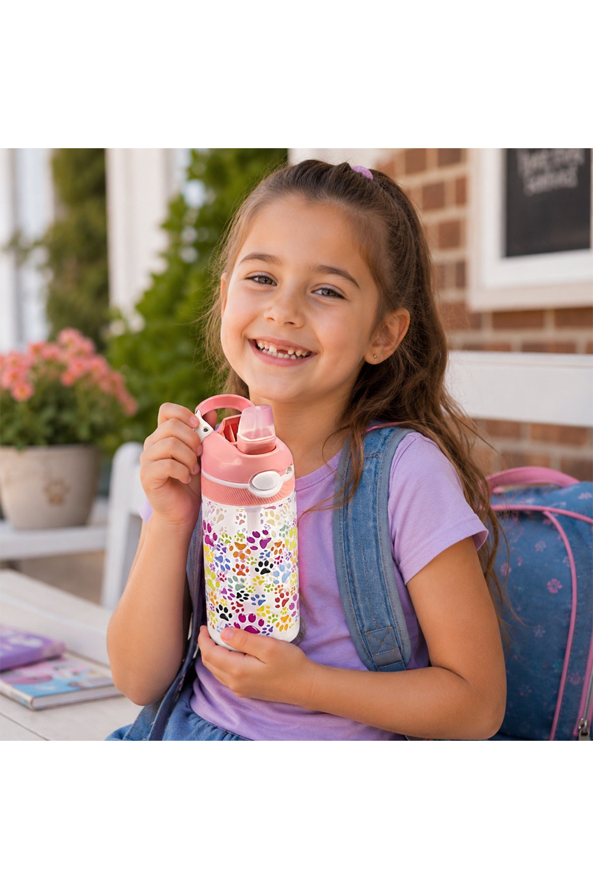 Cocobee Tritan Leakproof Water Bottle, 480Ml – Bpa Free, Push-Button Lid, Age 3+ (Pink)