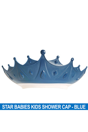 Star Babies Adjustable Crown Shape Kids Shower Cap - Blue