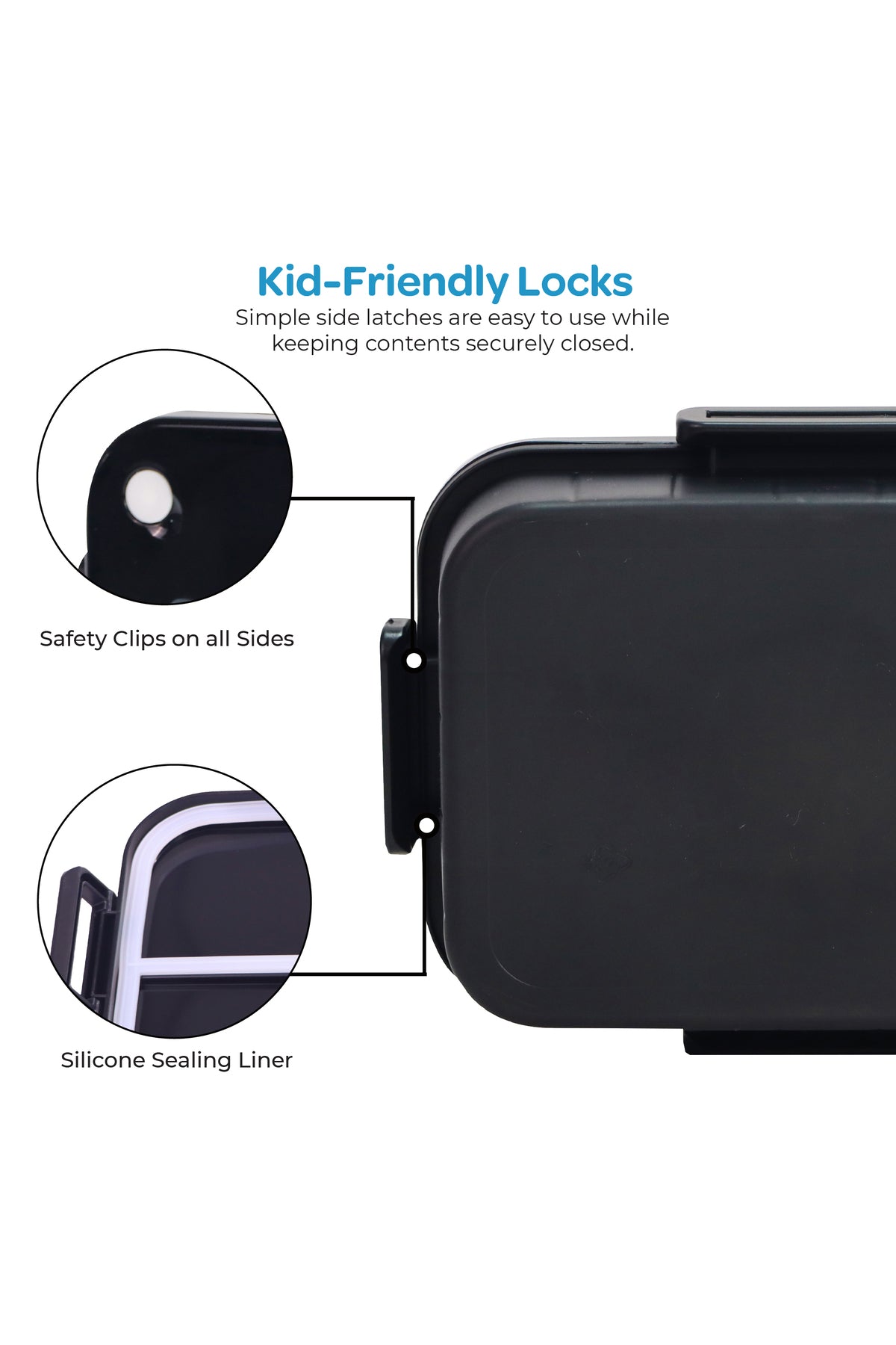 MOON Kids Lunch Box | PP + Stainless Steel Insulated Tiffin Box | Leak-Proof, BPA-Free, Durable School Lunch Box for Boys & Girls | Easy Open Clips | Food Safe Eco-Friendly Kids Meal Box