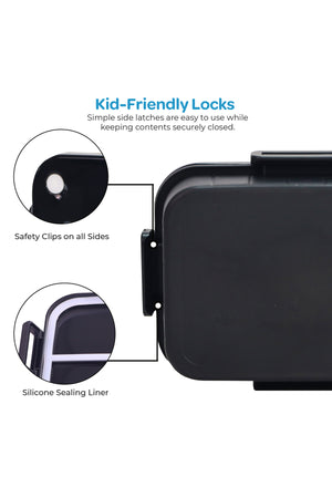 MOON Kids Lunch Box | PP + Stainless Steel Insulated Tiffin Box | Leak-Proof, BPA-Free, Durable School Lunch Box for Boys & Girls | Easy Open Clips | Food Safe Eco-Friendly Kids Meal Box