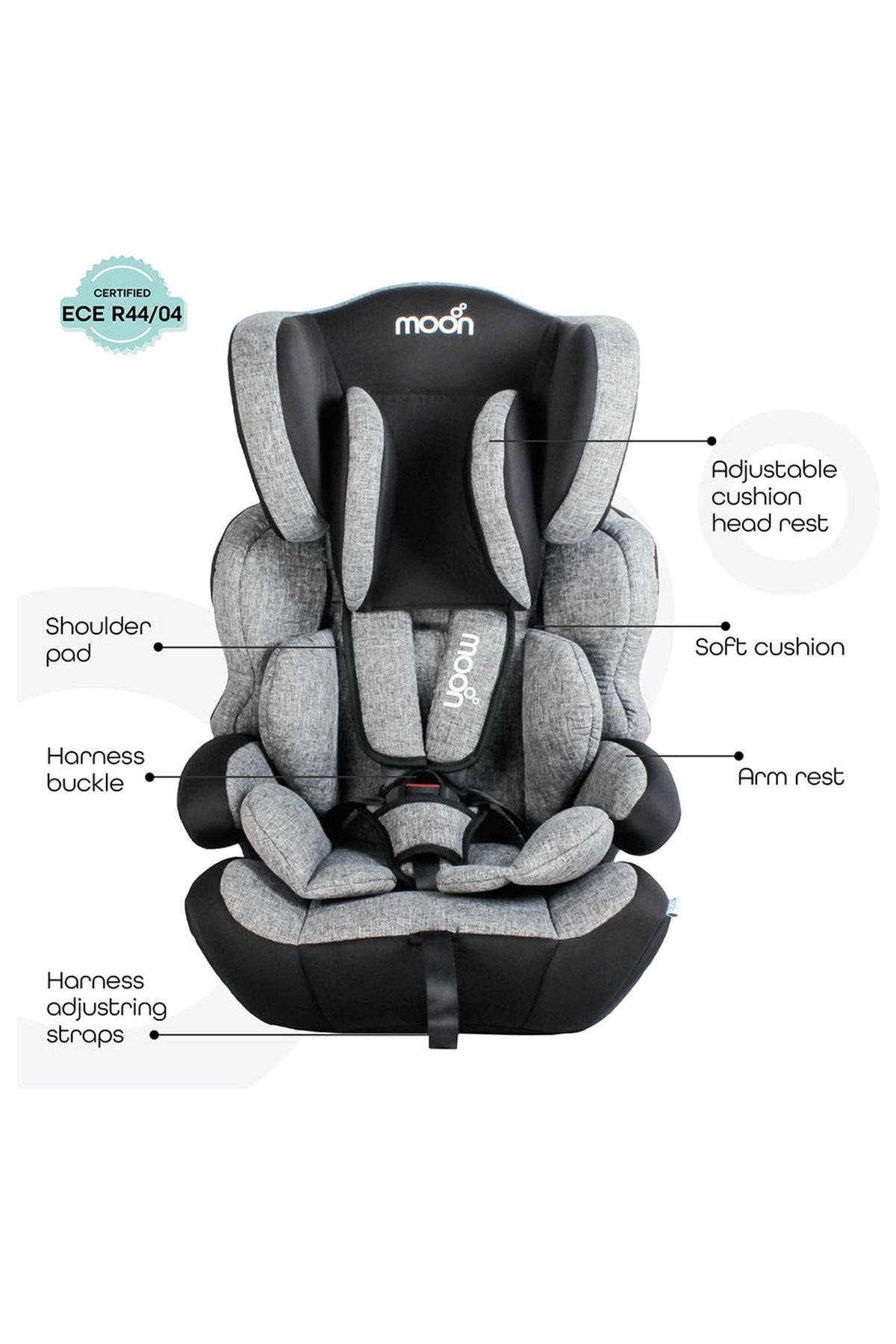 MOON Tolo - Baby/Kids Car seat (Group-1,2,3)- Slate Grey
