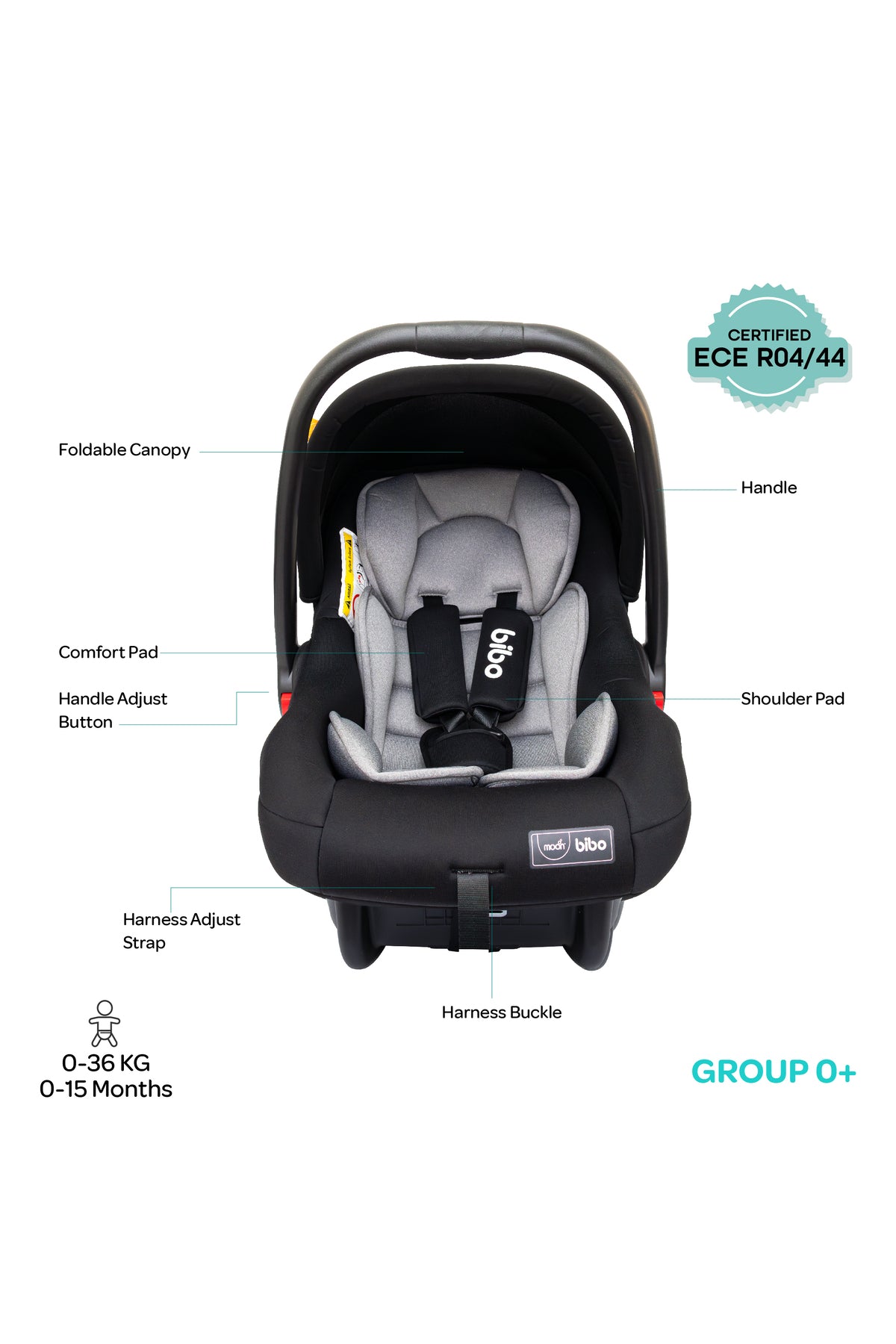 MOON Bibo Baby Carrier/Car Seat - Black
