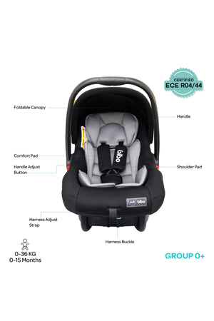 MOON Bibo Baby Carrier/Car Seat - Black