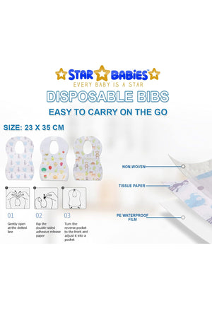 Star Babies - Disposable Bibs - Fruits - Pack of 70