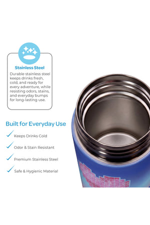 MOON Kids Water Bottle with Spray Mist | Cooling Spray | BPA-Free  Stainless Steel | Leak-Proof for School, Camping, Hiking, Outdoor Play | Boys Water Bottle |500ml