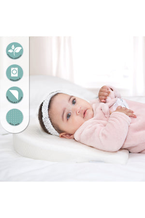 MOON  Organic Universal Crib Wedge - White, Half MOON  organic fabric
