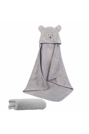 Star Babies - Microfiber Hooded Towel - Grey