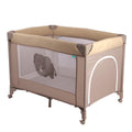 MOON Kidora Easy-Fold Playpen with Wheels, Storage & Edge Protection-Beige