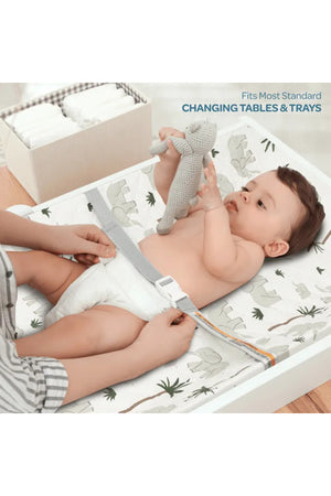 MOON Waterproof Contour Diaper Changing Mat Pad, 80 x 45 cm-Elephant