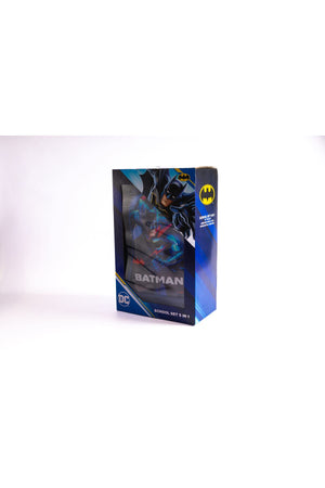 Batman 18" Trolley Bag Set With Lunch Bag, Pencil Case, Water Bottle & Lunch Box – Dark Blue