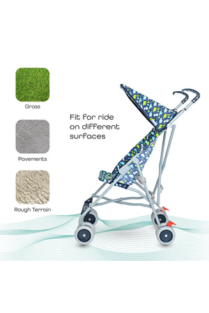 MOON - Jet Ultra Light Weight Fold Buggy Stroller Buggy - Printed Dino
