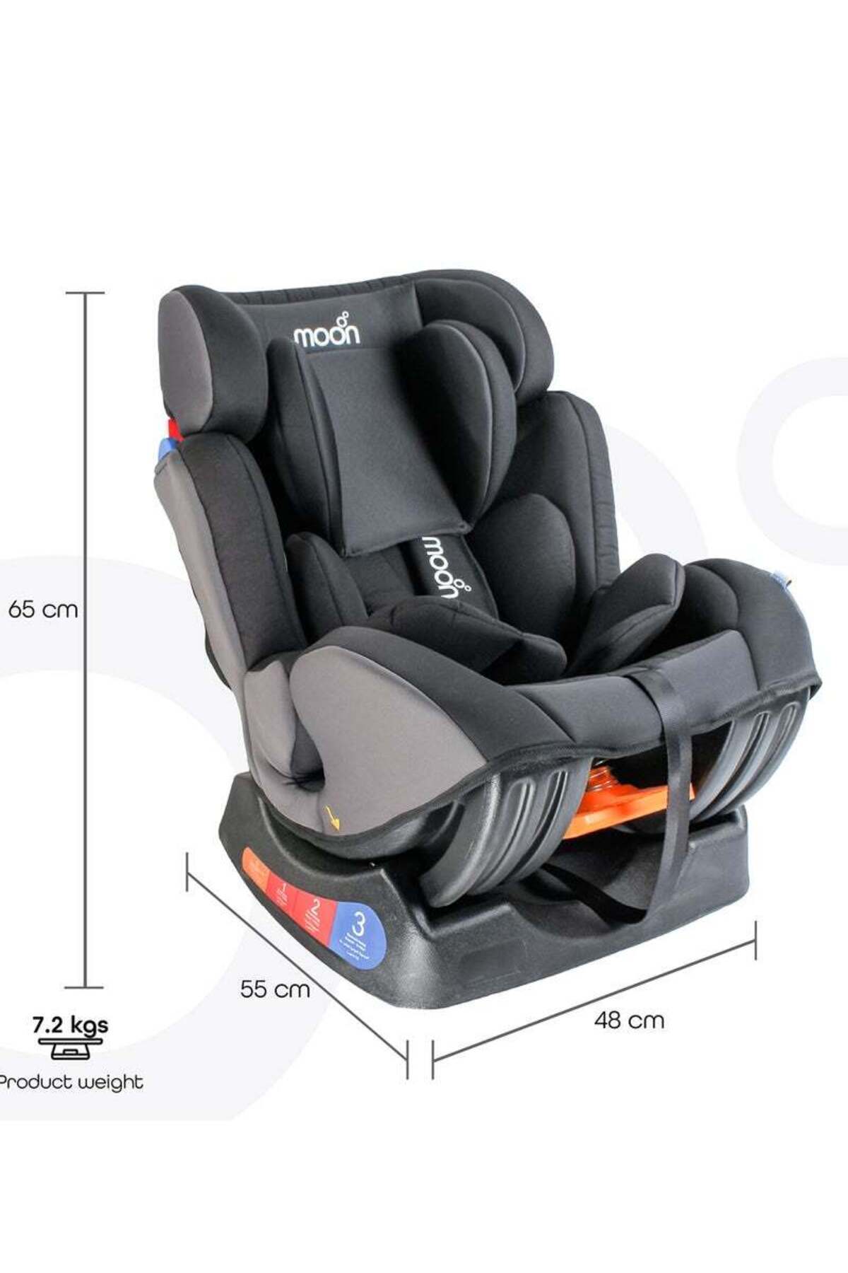 MOON Rover -Baby/Infant Car seat Group:(0+,1,2,3) (0-12 years) 360° Rotate - Black