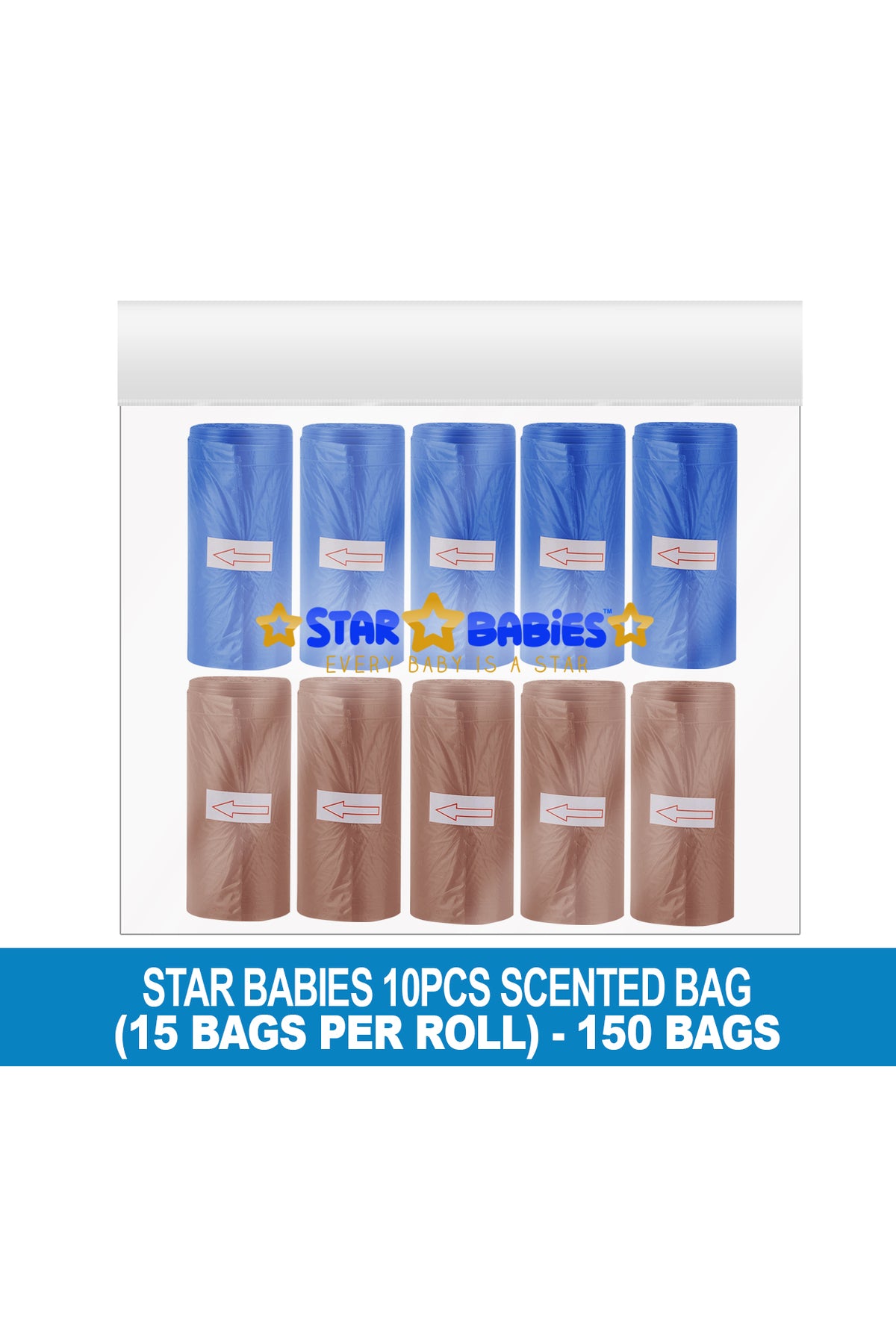 Star Babies Scented Bags Packof 10 - Dark Blue & Brown