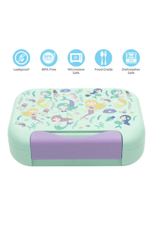 MOON Bentoza Kids Lunch Box –  Leak-Proof Compartments,Microwave Safe,for Toddlers Ages 3–6 -Mermaid