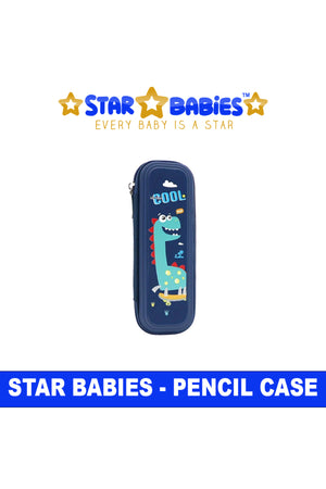 Star Babies Pencil Case, Cute Large Capacity Pen Box for Girls, Stationery Bag Pink Pencil Pouch Organizer with Compartments, Anti-Shock School Supplies Multi-Compartment for Kids Students -Blue