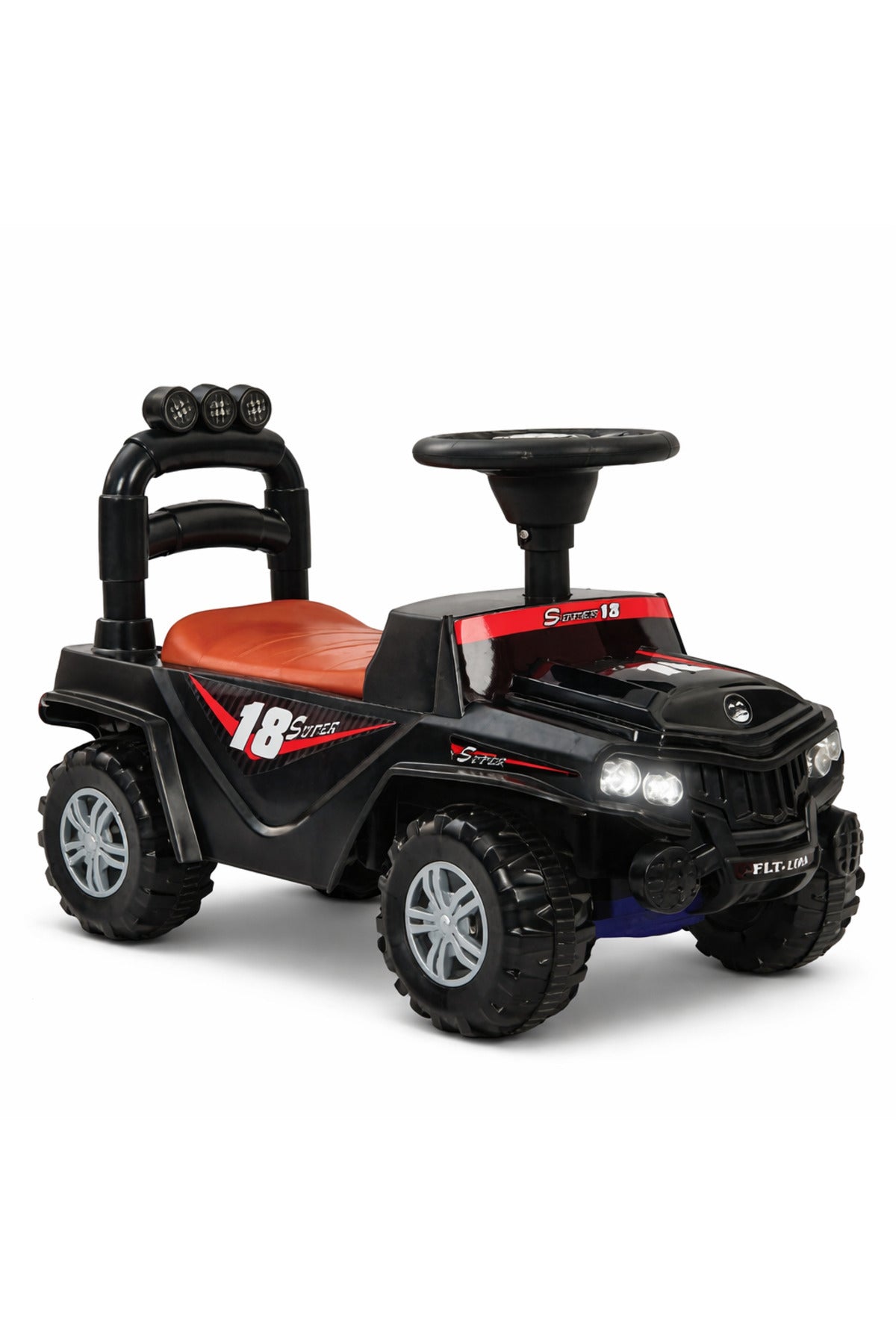 StarMarz SUPER 18 Off-Road Ride-On Jeep – Foot-to-Floor Baby Push Car with Safety Backrest, Storage Box, Steering Wheel & Big Tyres – Realistic Headlights – Indoor/Outdoor Ride-On Toy for Toddlers (1–4 Years)