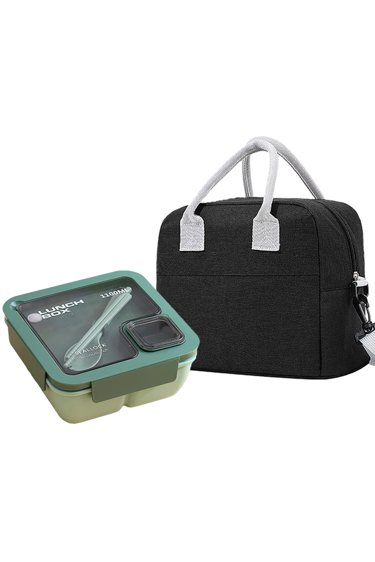 Star Babies Insulated Lunch Bag with Lunch Box- Green