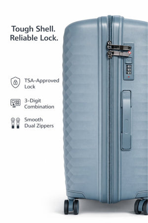 ELITE- Premium Hard-Shell Luggage 20 inch – Lightweight Spinner Suitcase – Light Blue