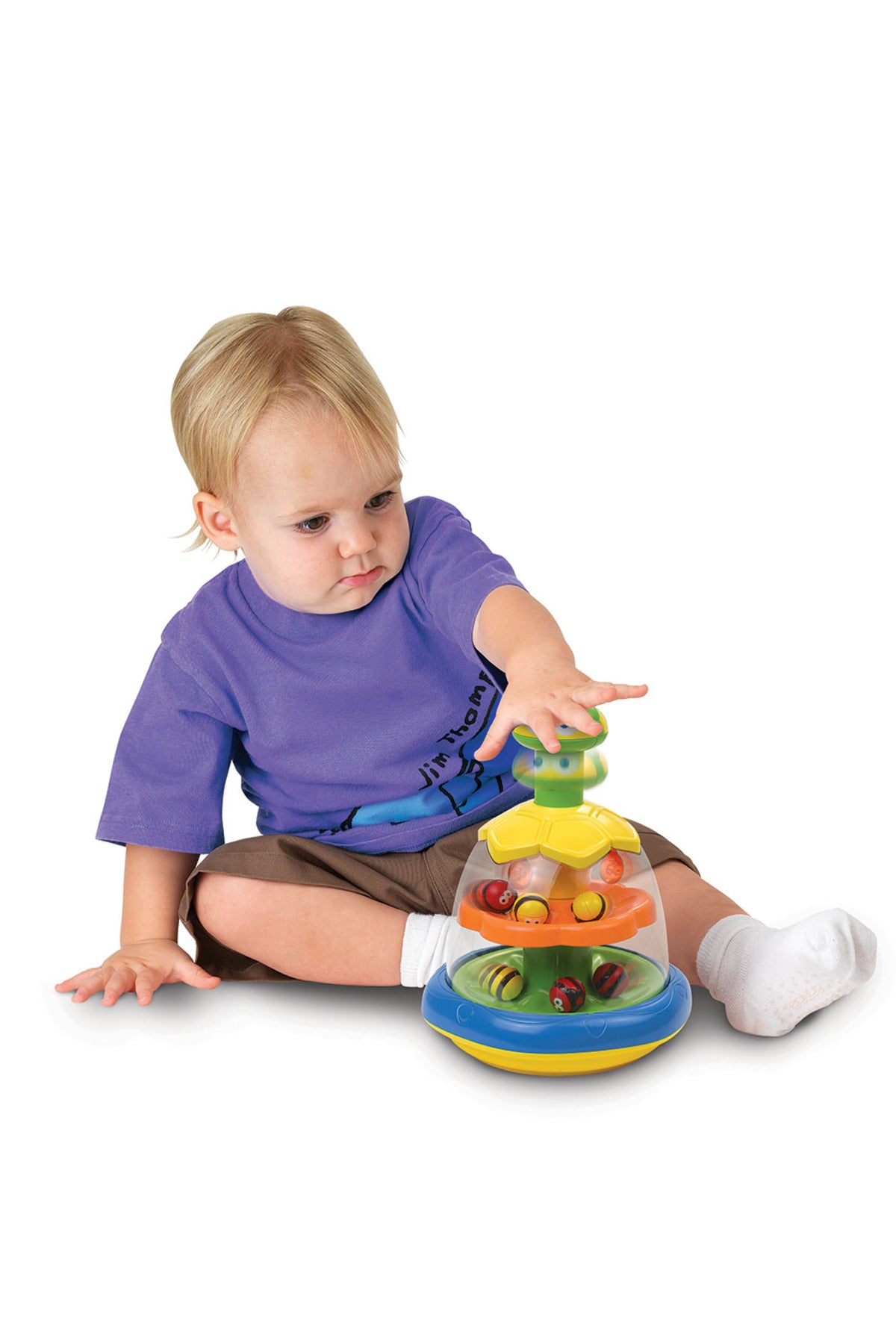 Little Learner SPINNING BEES Interactive Toy for Babies and Toddlers | Press-n-Spin Top with Colorful Bees | Motor Skills Development