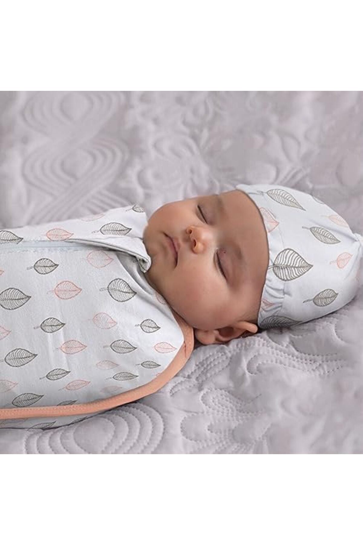 MOON Swaddle Pods with Beanie - Pack of 2, Front Two-Way Zippered -Orange and Forest Print