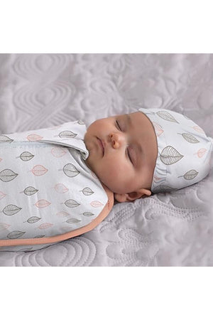 MOON Swaddle Pods with Beanie - Pack of 2, Front Two-Way Zippered -Orange and Forest Print