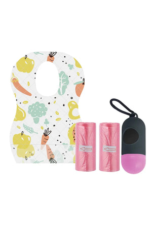 Star Babies - Disposable Bibs Fruits Print 5pcs With Scented Bag 2pcs & Dispenser - Pink