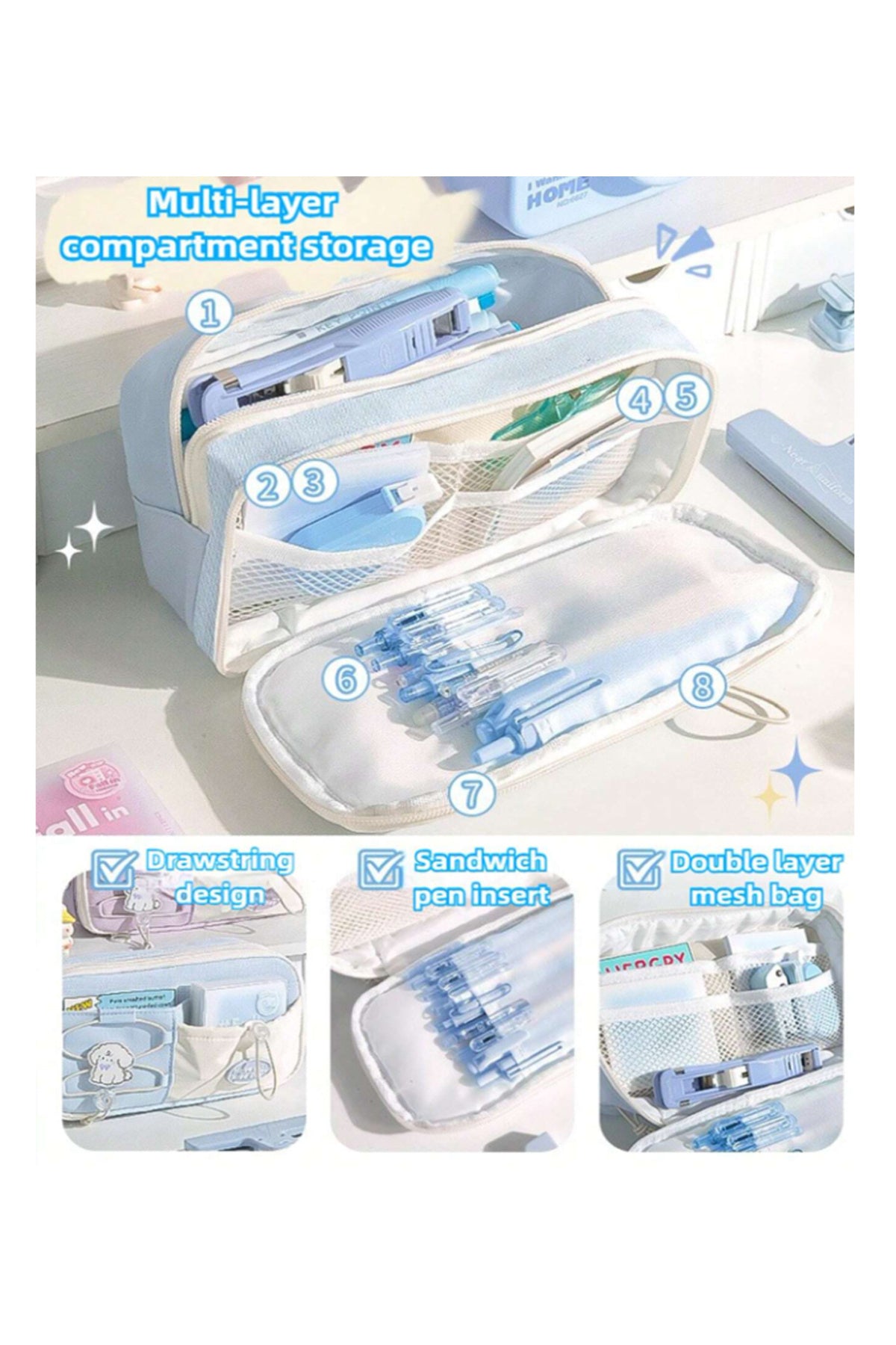 Star Babies - Pencil Case With Handle - Blue