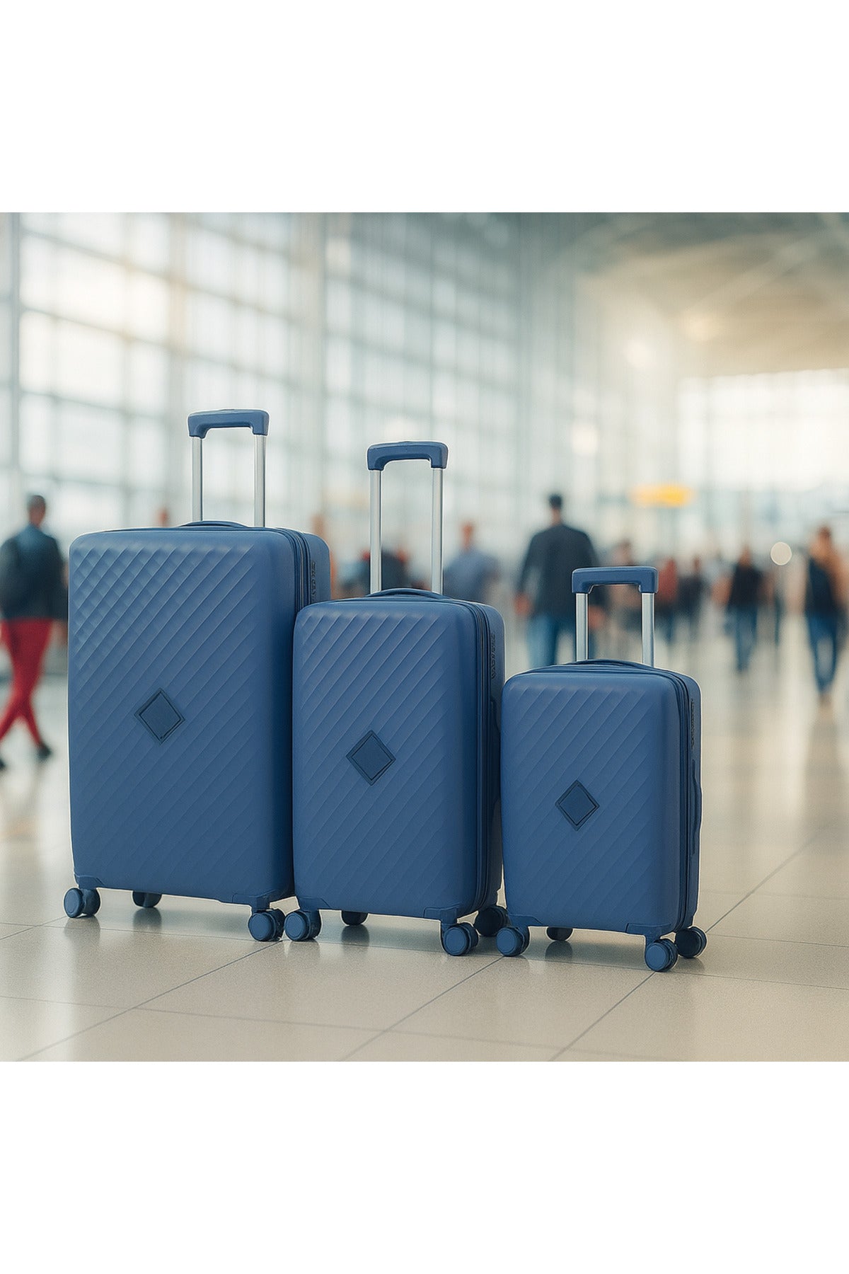 ELITE 3-Piece Hard-Shell Luggage Set (20/24/28) – Lightweight Spinner Suitcase – Light Blue