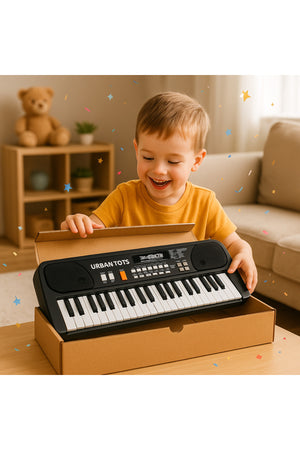Urban Tots Bigfun Multi-Functional Piano 630 – 61 Full-Sized Keys, Lcd Display, Built-In Microphone, 50+ Sound Effects & 20 Songs-Black