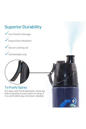 MOON Licensed Paw Patrol Kids Water Bottle with Mist Spray Nozzle Stainless Steel Bottle for Boys & Girls | School, Outdoor, Camping, Hiking | Spill-Proof Carry Loop | Ideal for Summers and Winters