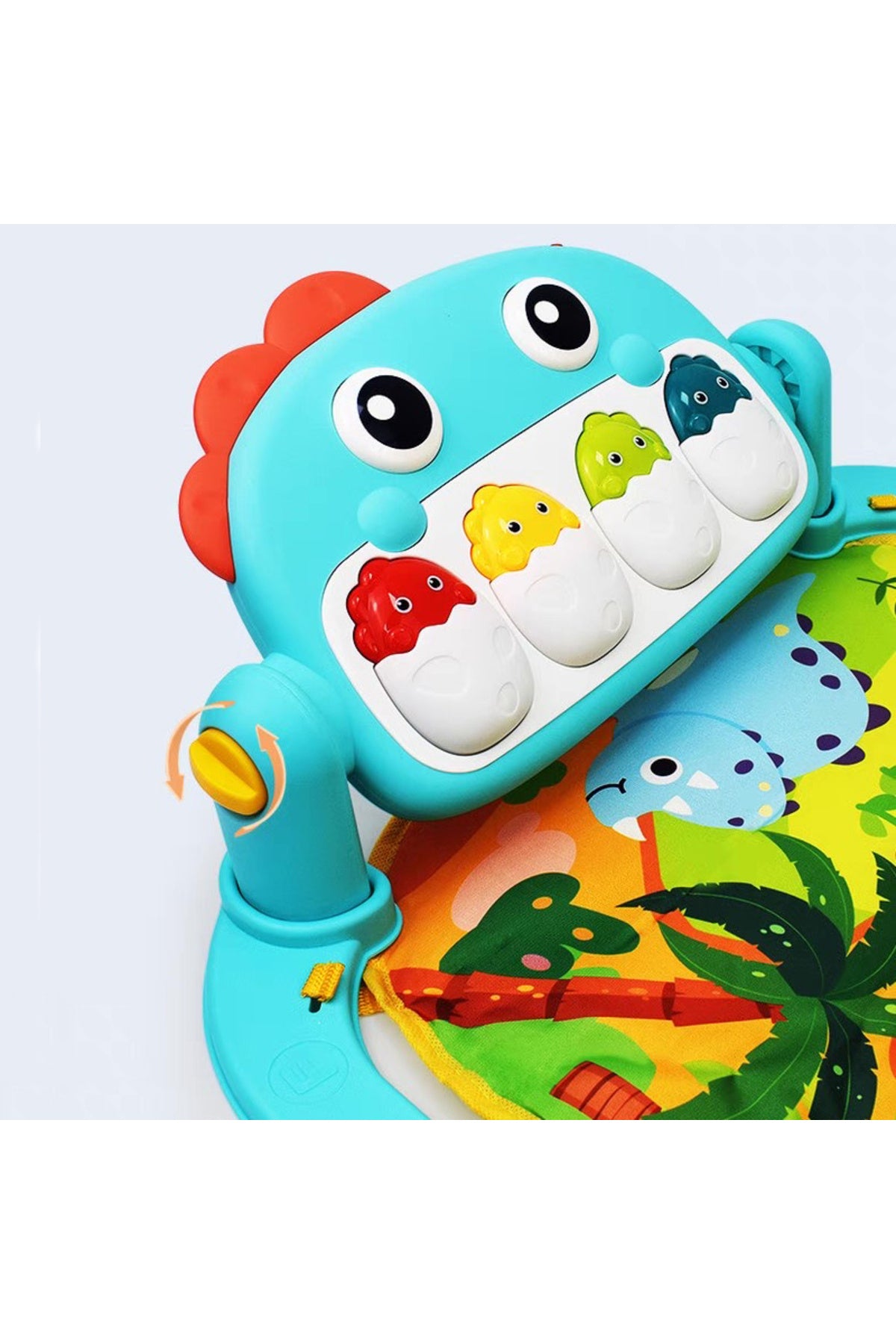 Kikibebe Dinosaur Pedal Piano With Music Mode – Cute Animal Pendants & Cartoon Forest Scene Pads – Blue