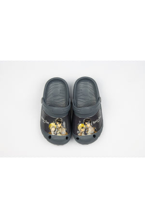 Attack On Titan Kids Clogs – Lightweight Slip-On Sandals With Ventilation Holes – Grey