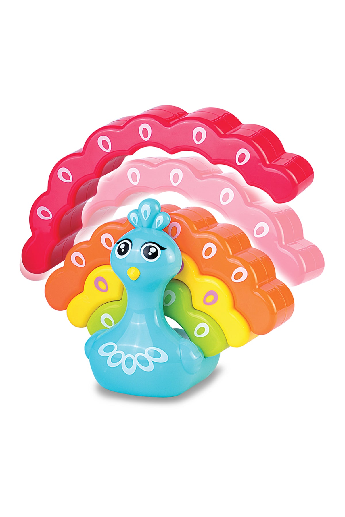 Little Learners Rainbow Peacock Stacker - Educational Toy for Toddlers