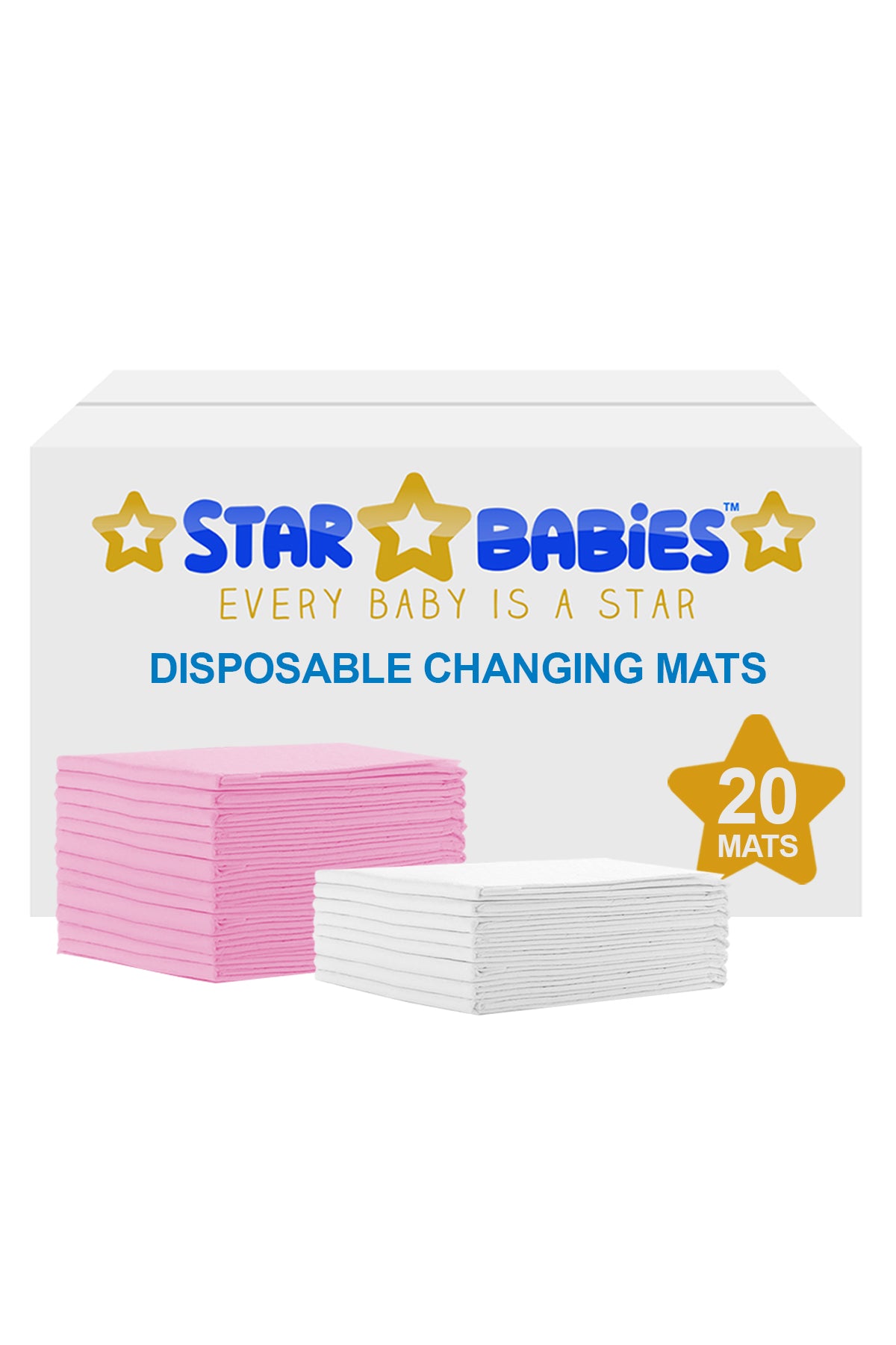 Star Babies - Disposable Changing Mat Pack Of 20, Assorted