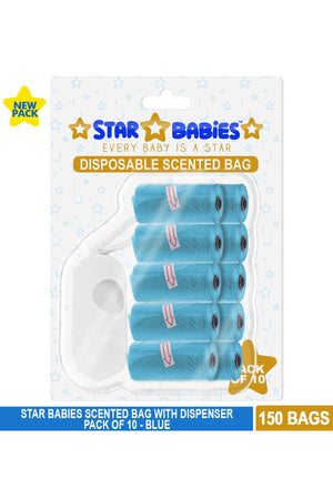 Star Babies - Scented Bag W/Dispenser Blister - Pack of 10/150 Bags - Blue