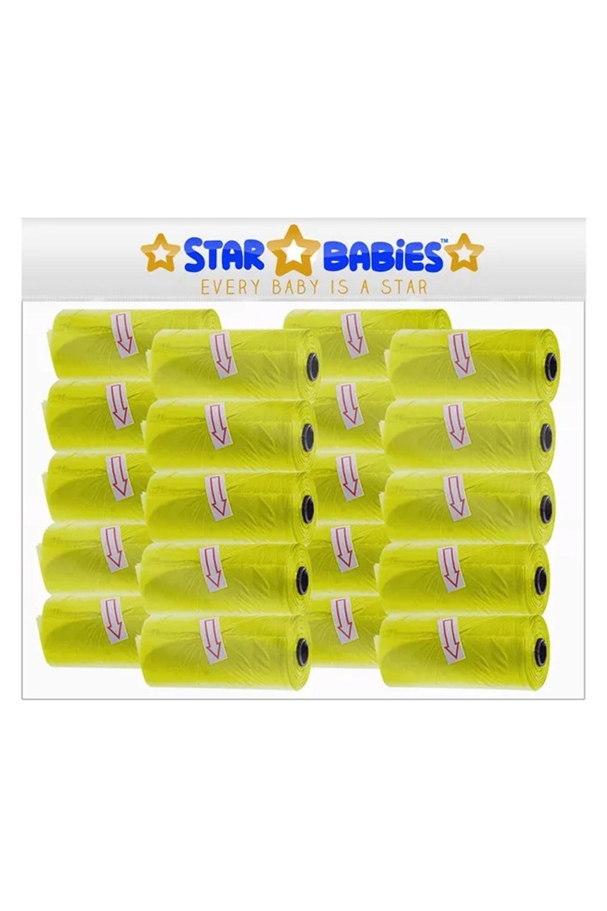 Star Babies - Scented Nappy Bag Pack of 20/300 Bags - Yellow