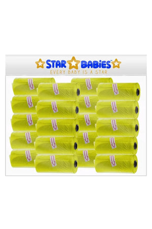 Star Babies - Scented Nappy Bag Pack of 20/300 Bags - Yellow
