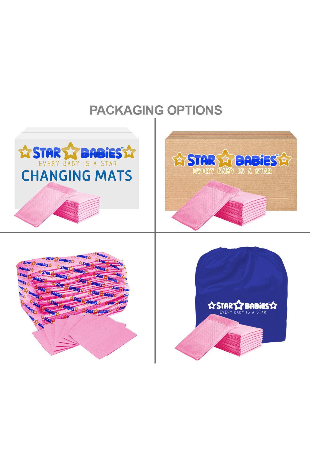 Star Babies Pink Disposable Changing Mat - Pack of 12