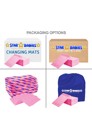 Star Babies Pink Disposable Changing Mat - Pack of 12