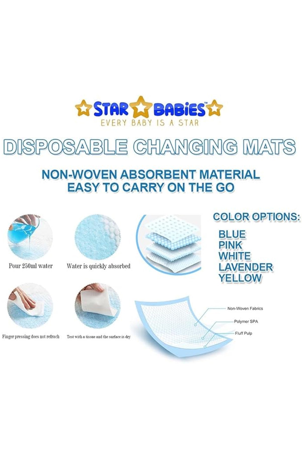 Star Babies - Caddy Diaper Bag with Disposable Changing Mat - 10pcs - Grey/Pink