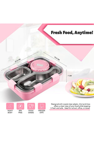Star Babies Kids Lunch Box & Water Bottle Set | 500ml Stainless Steel Water Bottle | 3-Compartment Food Grade 304 Stainless Steel Lunch Box