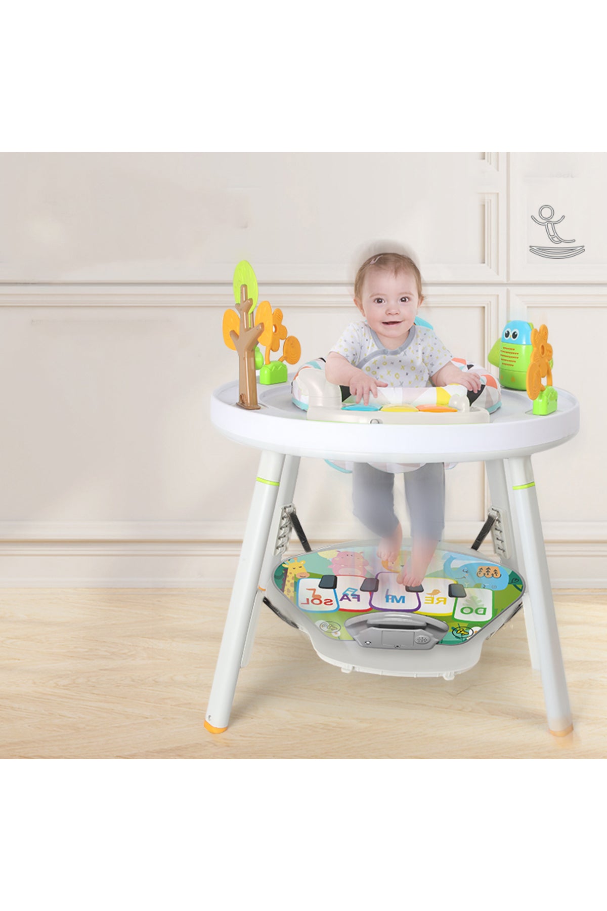Kikibebe 3-In-1 Happy Jumping Chair With Arc-Shaped Bouncing Base & Shock Absorber – Grey