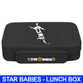 Star Babies Football Theme Bento Lunch Box with 4 Compartments, BPA Free, Leak-Proof, Toddler-Friendly, 3 Years+ size 22*16.5*4.85cm, Microwave Safe, Easy to clean, Keep Fresh - Black