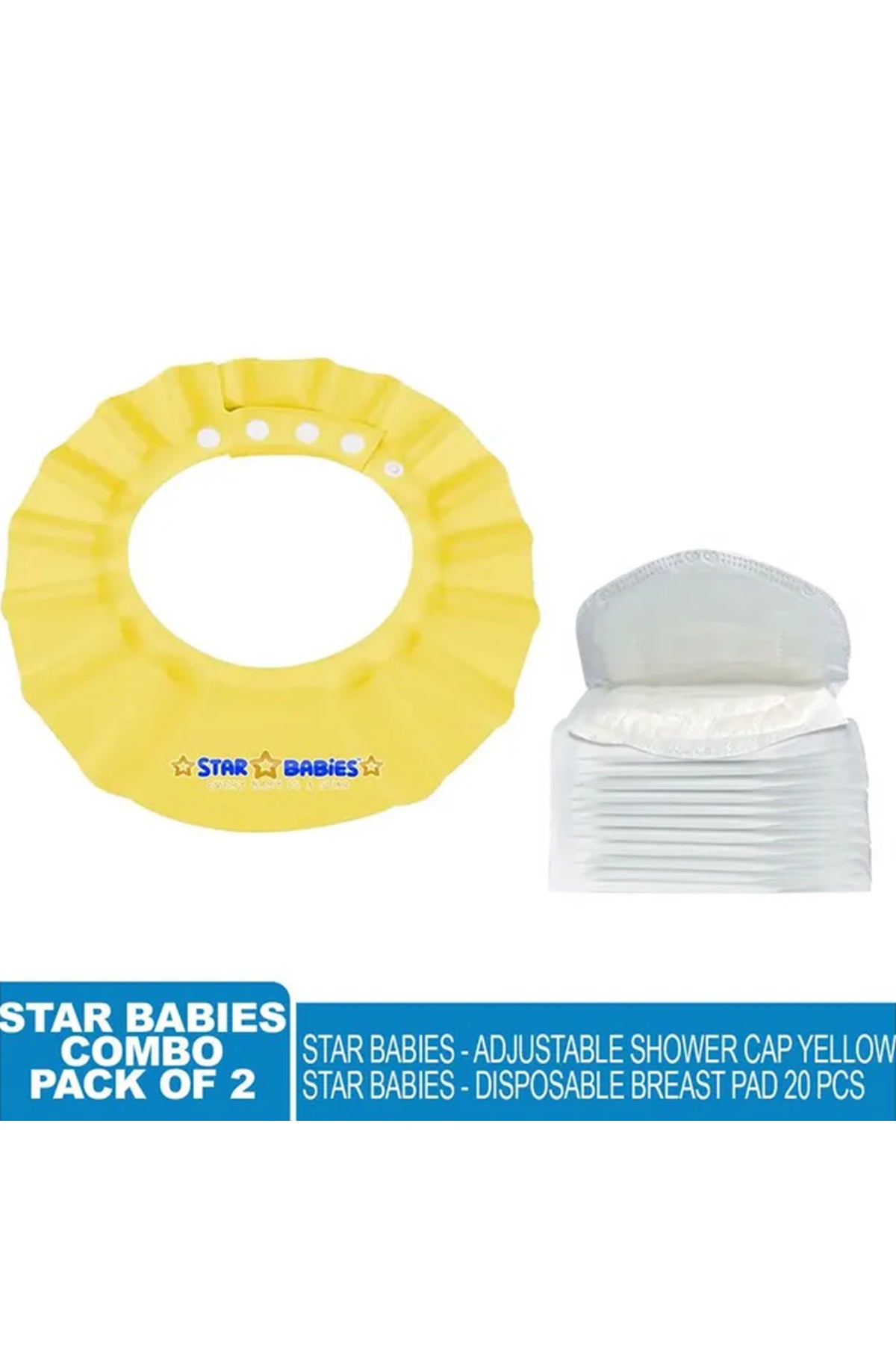 Star Babies - Adjustable Shower Cap With Breast Pad 20pcs - Yellow