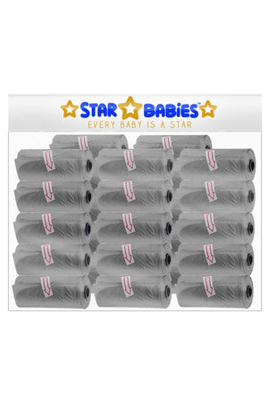 Star Babies - Scented Nappy Bag - Pack of 25/375 Bags - Grey